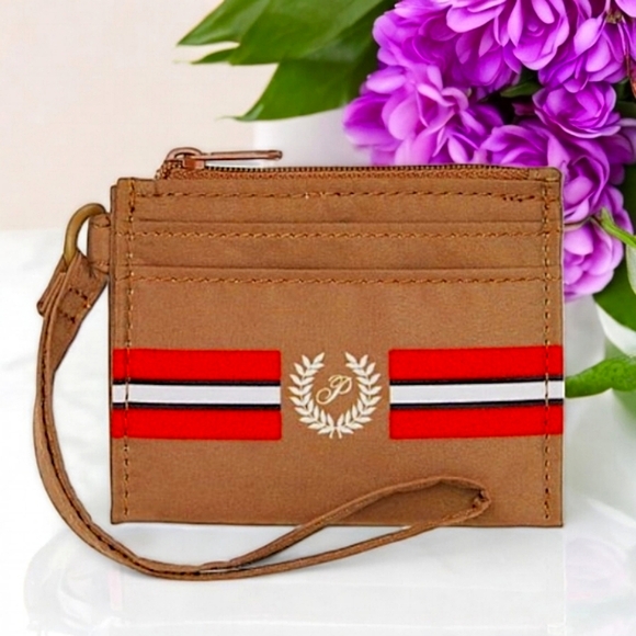 Victoria's Secret PINK New Card Case Keychain Wallet with Zip Closure, Brown - Picture 1 of 9